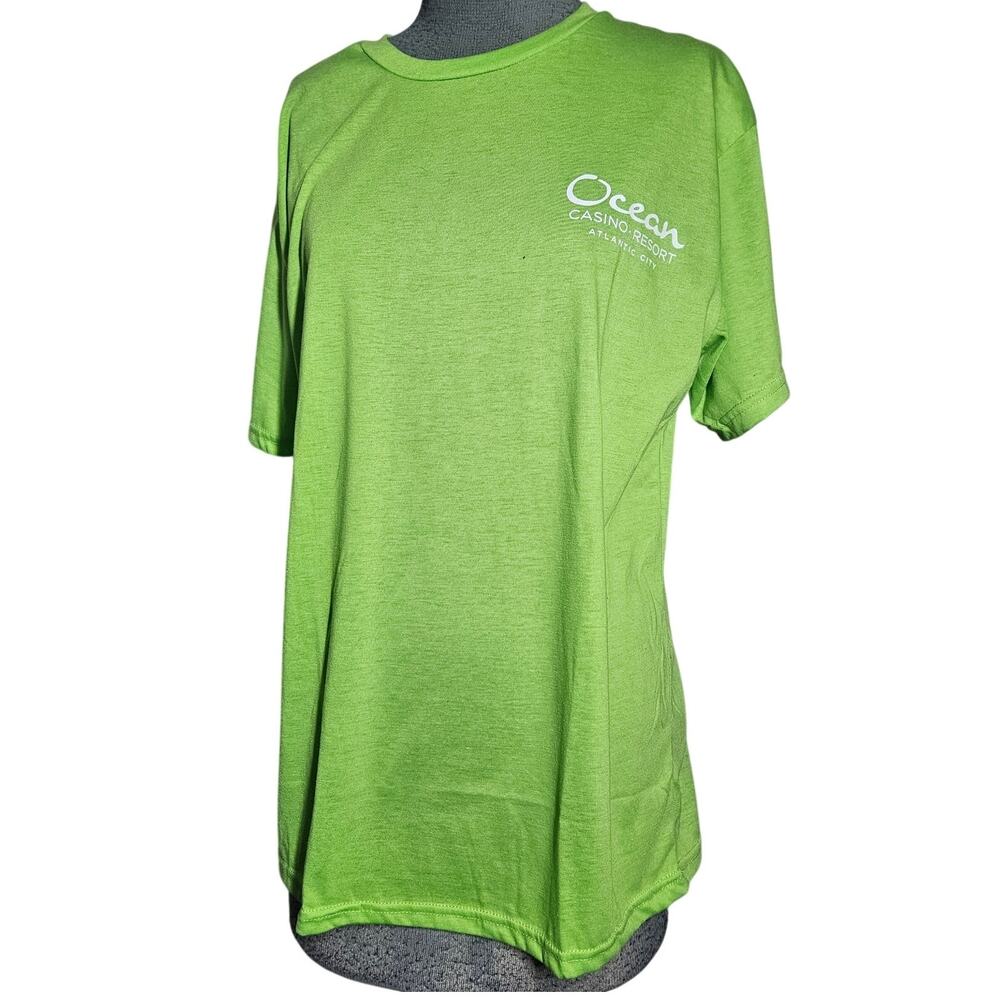 Bright Green Ocean Casino Anniversary Tee Size Medium